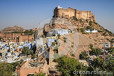 Mehrangarh Fort, Blue City, Jodhpur, Rajasthan, India Stock Photo